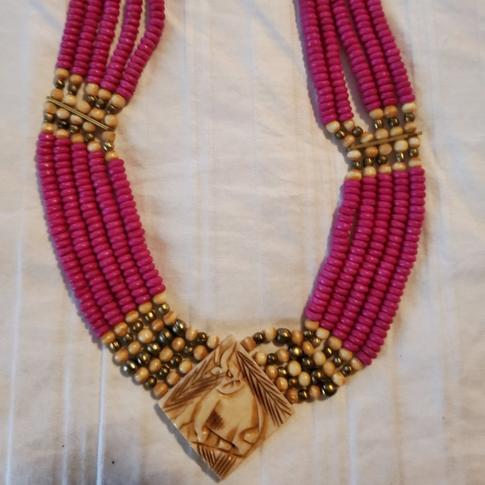Bone and bead  necklace